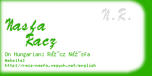 nasfa racz business card